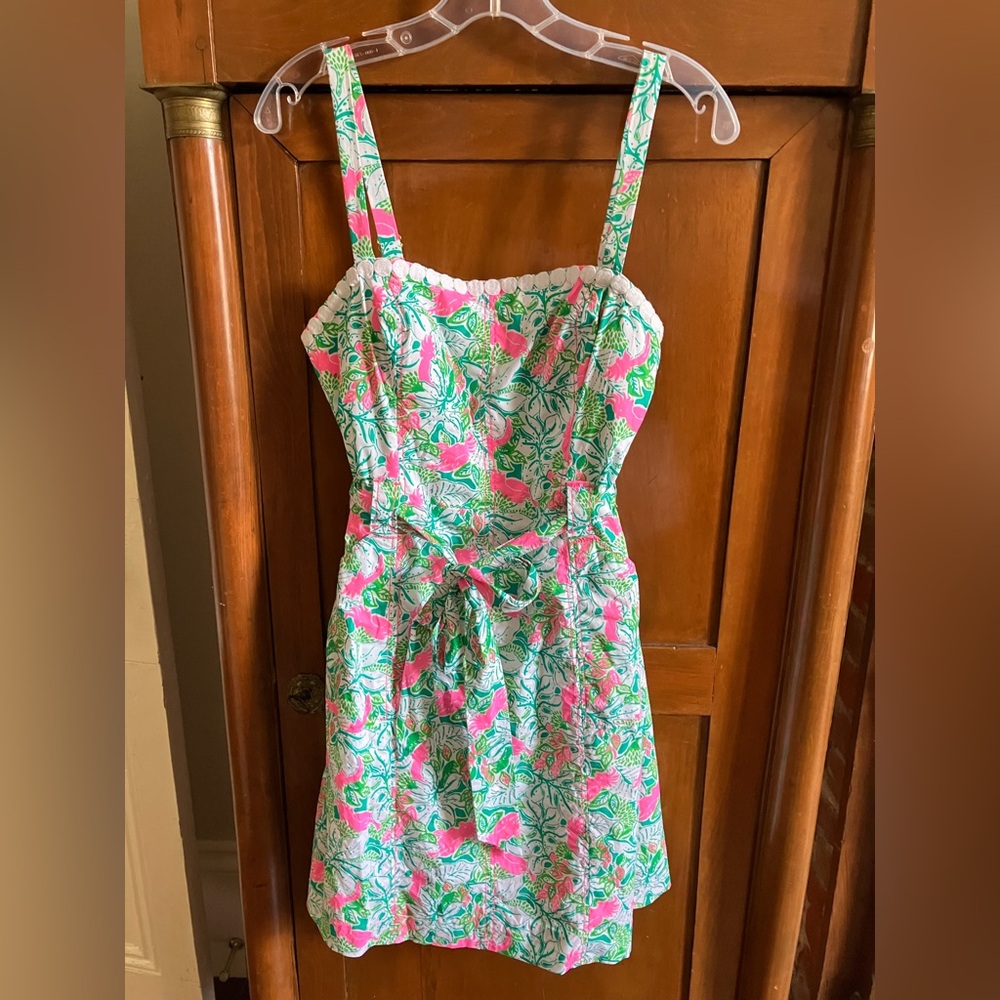 Lilly Pulitzer pink & green Kensington dress Sz 8